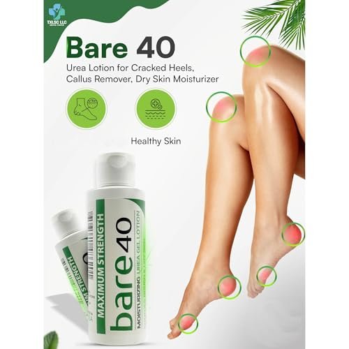 Professional Bare 40 Pro Lotion with 40% Urea Cream – Hydrating & Exfoliating for Dry, Rough Skin – Enriched with Tea Tree Oil, Aloe Vera & Jojoba Beads Avelisse