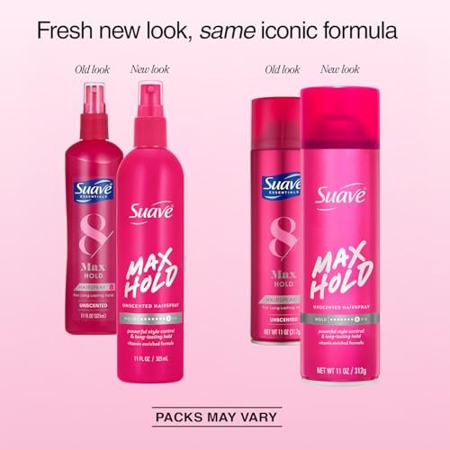 Suave Hairspray Unscented Max Hold Variety 2-Pack – Non-Aerosol & Aerosol, 11 oz Each Avelisse