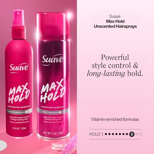 Suave Hairspray Unscented Max Hold Variety 2-Pack – Non-Aerosol & Aerosol, 11 oz Each Avelisse