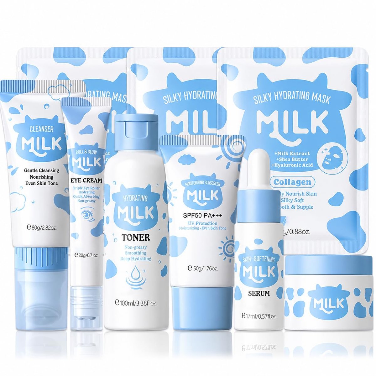 Milk Skincare Set for Women & Girls – Hydrating Skin Care for Teens 10-12, Complete Gift Set for Kids, Self Care Beauty Gift for Her, Mothers Day Gifts Set Avelisse