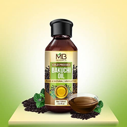 MB Herbals Bakuchi Oil – 100% Pure Psoralea corylifolia Oil for External Use, 100ml (3.5 Fl Oz) Avelisse