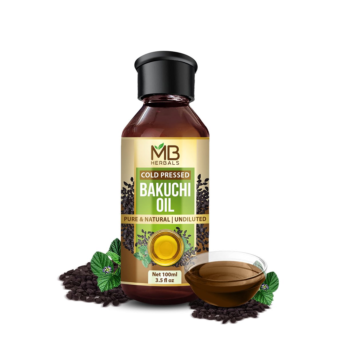MB Herbals Bakuchi Oil – 100% Pure Psoralea corylifolia Oil for External Use, 100ml (3.5 Fl Oz) Avelisse