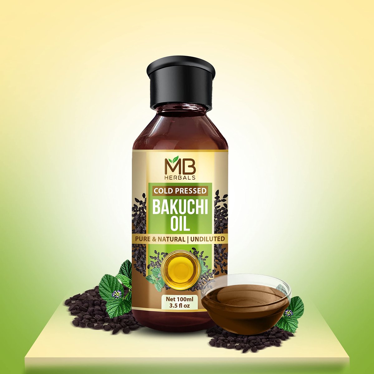MB Herbals Bakuchi Oil – 100% Pure Psoralea corylifolia Oil for External Use, 100ml (3.5 Fl Oz) Avelisse