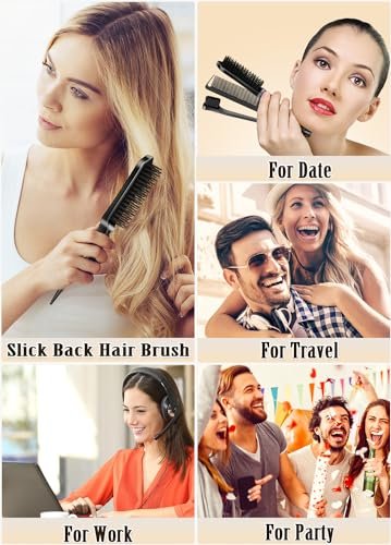 Hair Wax Stick & Slick Back Hair Brush Set 6Pcs - Non-Greasy Styling Wax for Flyaways, Bun Accessories for Women, Kids & Teen Girls - görsel 12