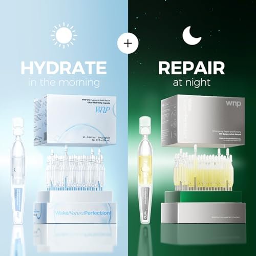 WNP Emergency Repair Serum Set: Ultra 3% Hydrating Serum with 4D Hyaluronic Acid Firming Oil-Suspension Serum - Single-Use Skincare for Sensitive Skin - 60 Vials Avelisse
