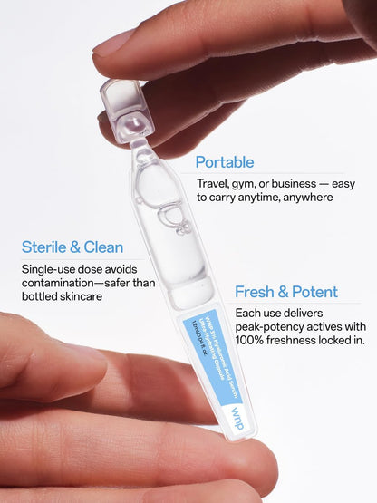 WNP Emergency Repair Serum Set: Ultra 3% Hydrating Serum with 4D Hyaluronic Acid Firming Oil-Suspension Serum - Single-Use Skincare for Sensitive Skin - 60 Vials Avelisse