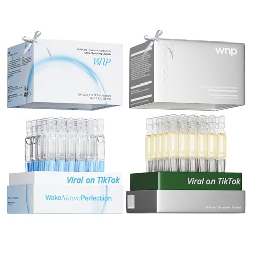 WNP Emergency Repair Serum Set: Ultra 3% Hydrating Serum with 4D Hyaluronic Acid Firming Oil-Suspension Serum - Single-Use Skincare for Sensitive Skin - 60 Vials Avelisse