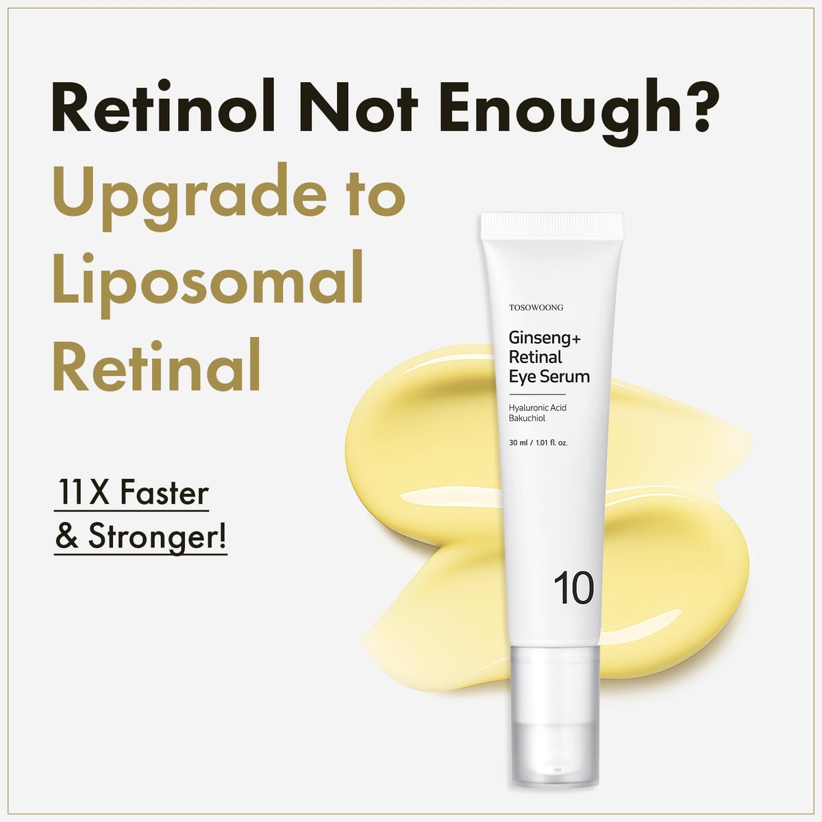 TOSOWOONG Ginseng Plus Retinal Eye Serum - Korean Anti-Aging Eye Cream with Retinal, Niacinamide & Bakuchiol for Puffy Eyes, Dark Circles, Fine Lines & Wrinkles, 1.01 fl.oz. - görsel 7