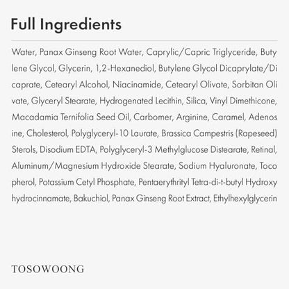 TOSOWOONG Ginseng Plus Retinal Eye Serum - Korean Anti-Aging Eye Cream with Retinal, Niacinamide & Bakuchiol for Puffy Eyes, Dark Circles, Fine Lines & Wrinkles, 1.01 fl.oz.