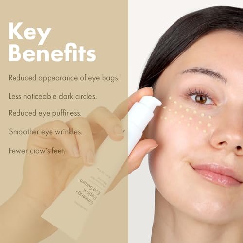 TOSOWOONG Ginseng Plus Retinal Eye Serum - Korean Anti-Aging Eye Cream with Retinal, Niacinamide & Bakuchiol for Puffy Eyes, Dark Circles, Fine Lines & Wrinkles, 1.01 fl.oz. - görsel 6