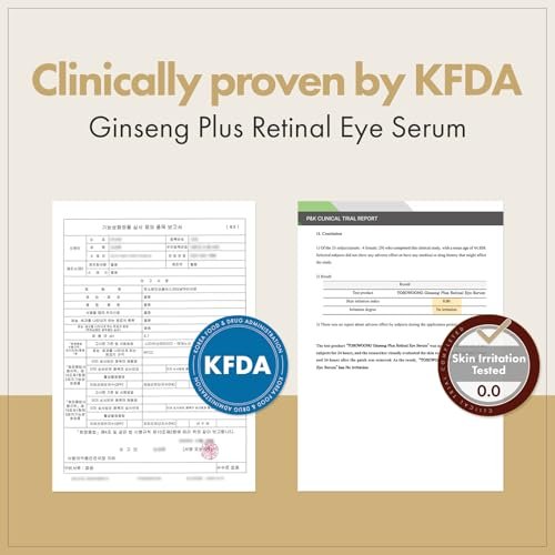 TOSOWOONG Ginseng Plus Retinal Eye Serum - Korean Anti-Aging Eye Cream with Retinal, Niacinamide & Bakuchiol for Puffy Eyes, Dark Circles, Fine Lines & Wrinkles, 1.01 fl.oz. - görsel 10