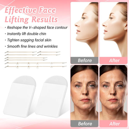 Lnngub 60 Pcs Face Lift Tape - Invisible Instant Facelift Tape for Sagging Skin, Eyes, Neck, Double Chin & Wrinkles
