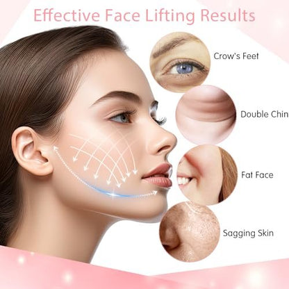 Lnngub 60 Pcs Face Lift Tape - Invisible Instant Facelift Tape for Sagging Skin, Eyes, Neck, Double Chin & Wrinkles