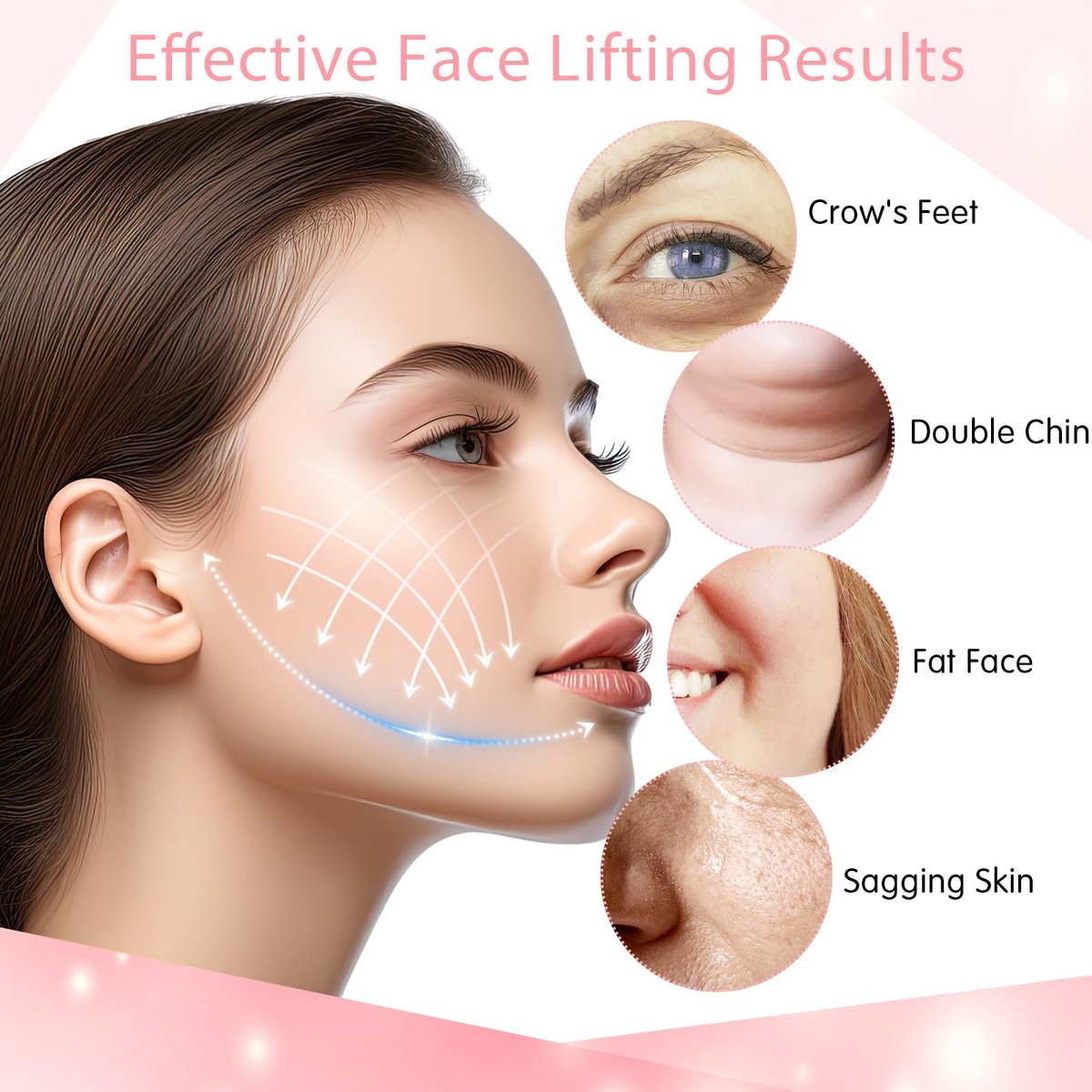 Lnngub 60 Pcs Face Lift Tape - Invisible Instant Facelift Tape for Sagging Skin, Eyes, Neck, Double Chin & Wrinkles - görsel 7