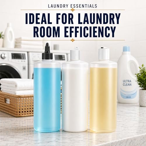 Bar5F 33.8oz 3-Pack Large HDPE Plastic Bottles with 9 Caps in 3 Styles | Pump, Squeeze, Squirt | Shampoo, Conditioner, Condiments, Ketchup, Bleach, Cleaners, Alcohol, Food Safe | BPA-Free, 1 Liter Avelisse