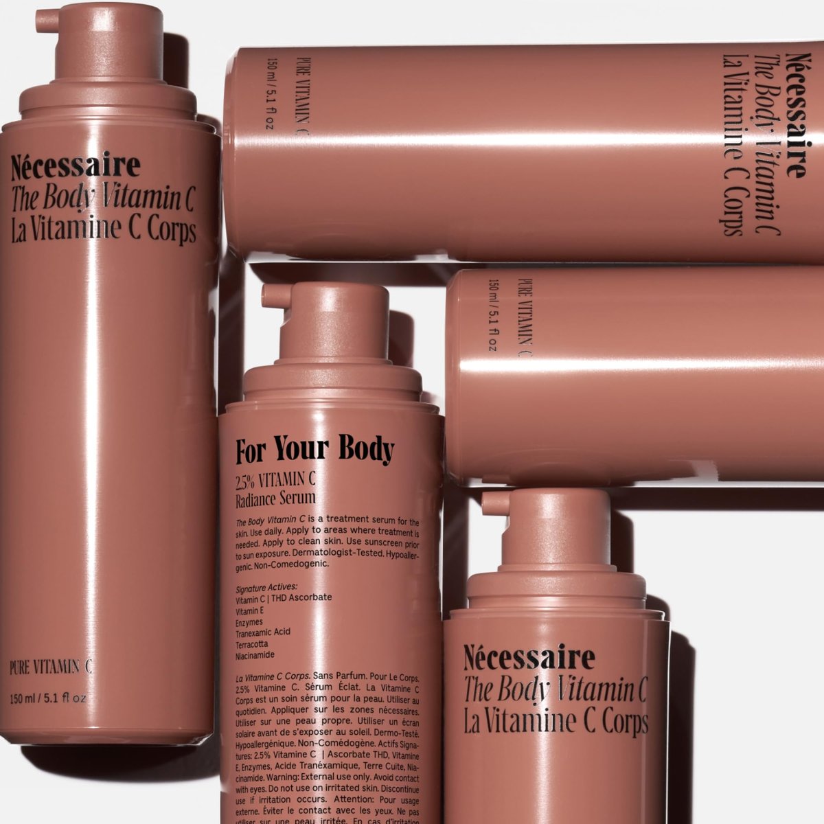Nécessaire The Body Vitamin C Serum – Brightening Body Serum with Pure Vitamin C, Tranexamic Acid & Enzymes for Uneven Skin Tone | Dermatologist-Tested, Hypoallergenic, 5.1 oz Avelisse