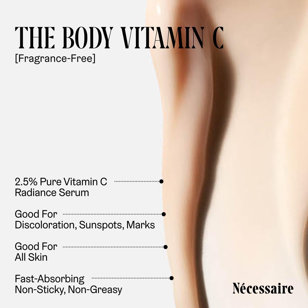 Nécessaire The Body Vitamin C Serum – Brightening Body Serum with Pure Vitamin C, Tranexamic Acid & Enzymes for Uneven Skin Tone | Dermatologist-Tested, Hypoallergenic, 5.1 oz Avelisse