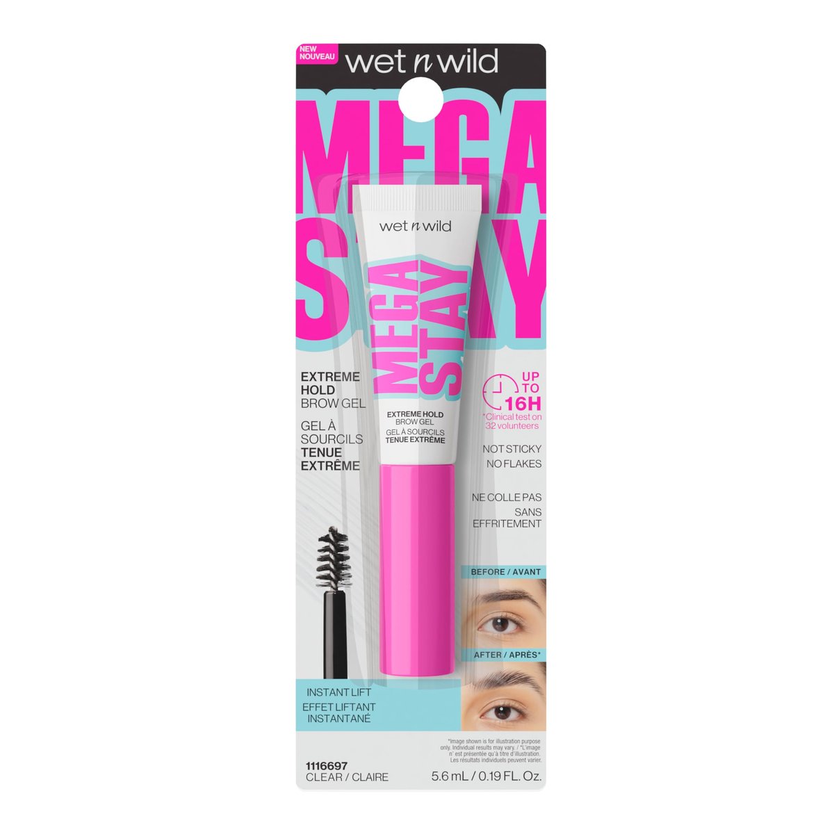 wet n wild Mega Stay Extreme Hold Brow Gel - Clear, Long-Lasting 16-Hour Wear, Lightweight & Non-Sticky - görsel 13