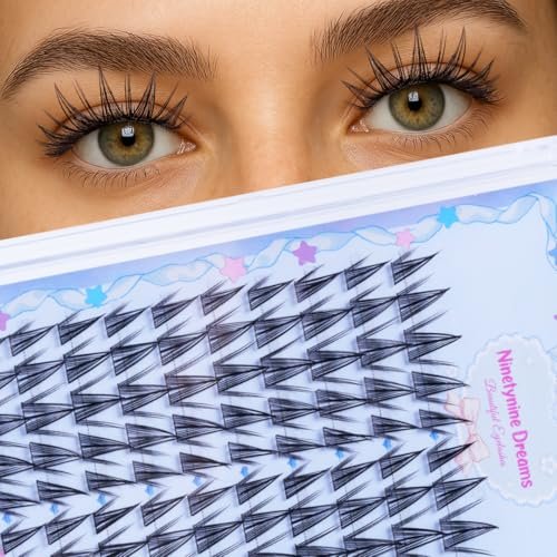 Ninetynine Dreams 100PCs Fantasy Lashes Manhua Anime DIY Spiky Lash Clusters 10-16mm C+ Curl – Lightweight, Reusable, Waterproof Individual Eyelashes with Thin Comfortable Band Avelisse