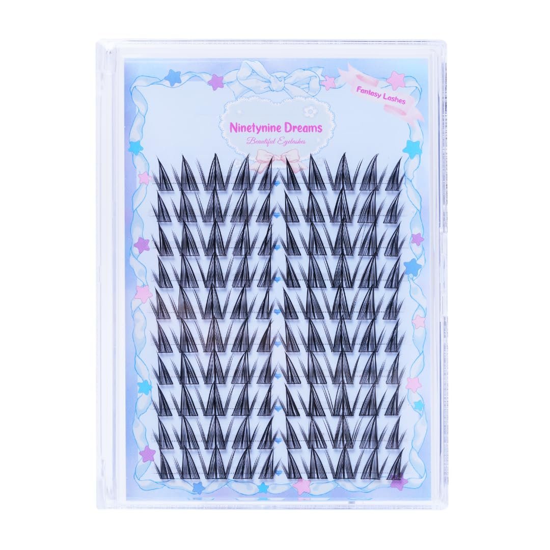 Ninetynine Dreams 100PCs Fantasy Lashes Manhua Anime DIY Spiky Lash Clusters 10-16mm C+ Curl – Lightweight, Reusable, Waterproof Individual Eyelashes with Thin Comfortable Band Avelisse