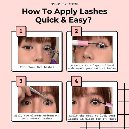Ninetynine Dreams 100PCs Fantasy Lashes Manhua Anime DIY Spiky Lash Clusters 10-16mm C+ Curl – Lightweight, Reusable, Waterproof Individual Eyelashes with Thin Comfortable Band Avelisse