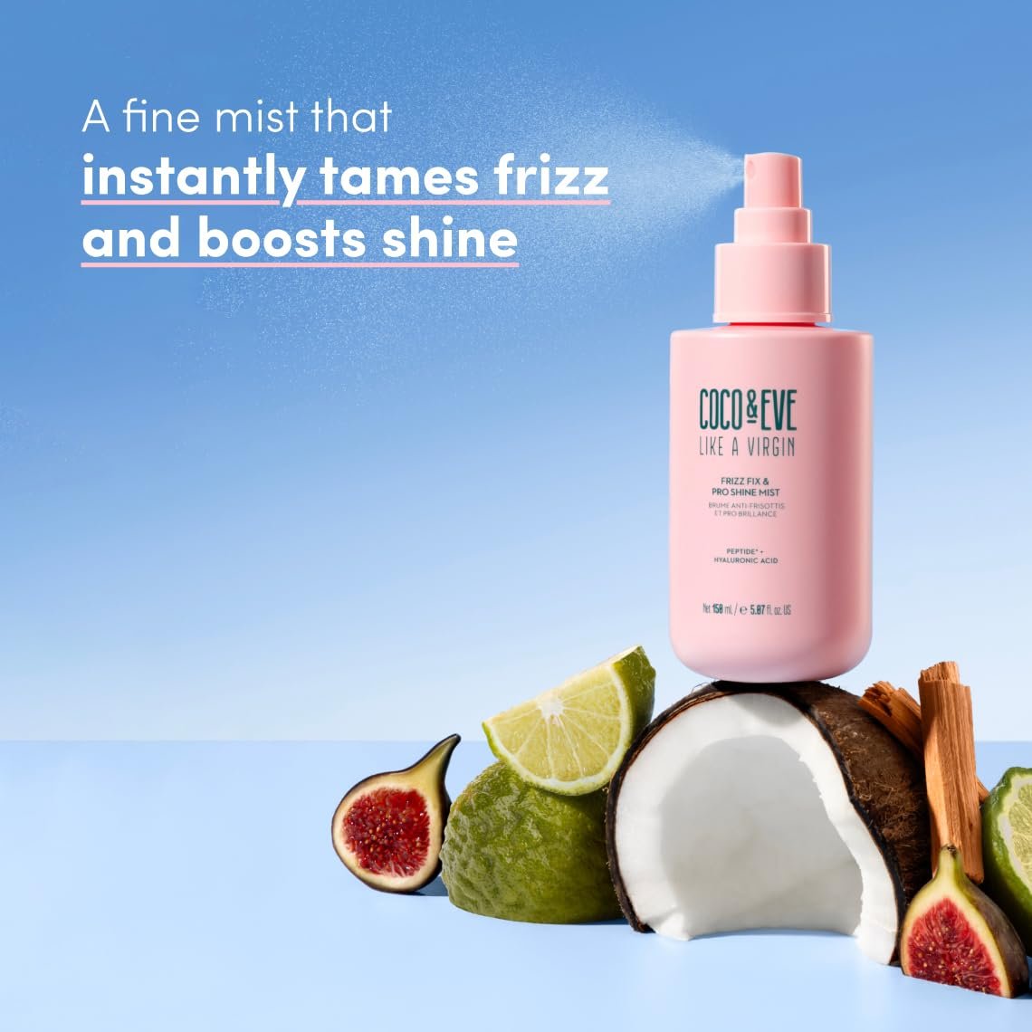 Coco & Eve Like A Virgin Frizz Fix & Pro Shine Mist – 72H Frizz Control & Instant Shine | Lightweight Heat Protectant & Detangling Spray for All Hair Types (5.07 fl oz) Avelisse