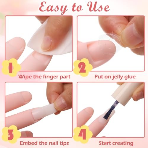 Zhaoyao Flexible Bendable Nail Practice Hand for Acrylic Nails - Silicone Manicure Training Kit with 100 Nail Tips & 192 Jelly Glues for Beginners - görsel 10