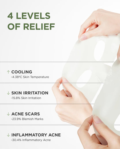 AROCELL Cica Hydrogel PDRN Mask 4 Facial Sheet - Cooling Soothing Calming Sensitive Skin Korean Skincare with Panthenol & Centella Asiatica (25g x 4) Avelisse