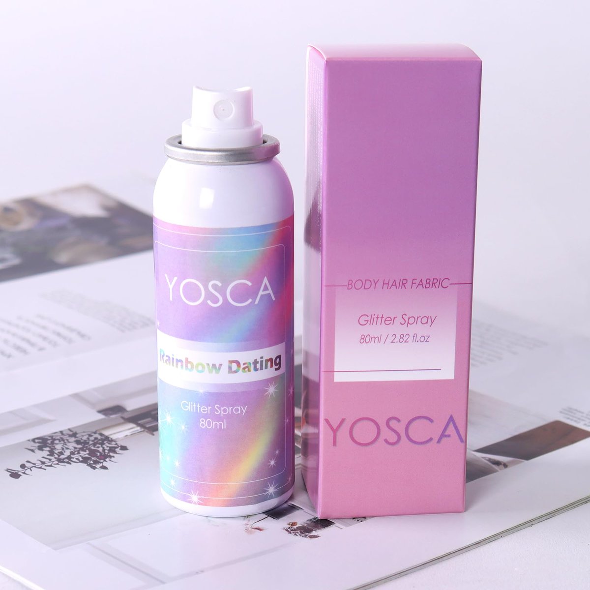 Yosca Body Glitter Spray - 80ML Holographic Silver Glitter Hairspray, Quick-Drying Long-Lasting Shiny Glitter Spray for Body, Hair, Sparkling Makeup, Festival, Concert, Party, Clothes, Rave Accessories - görsel 17