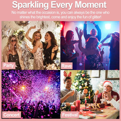 Boko Body Glitter Spray - 200ML Holographic Silver Glitter Spray for Body, Hair & Clothes - Long-Lasting Shimmer for Festivals, Parties, Concerts & Pride Makeup - Rave Accessories