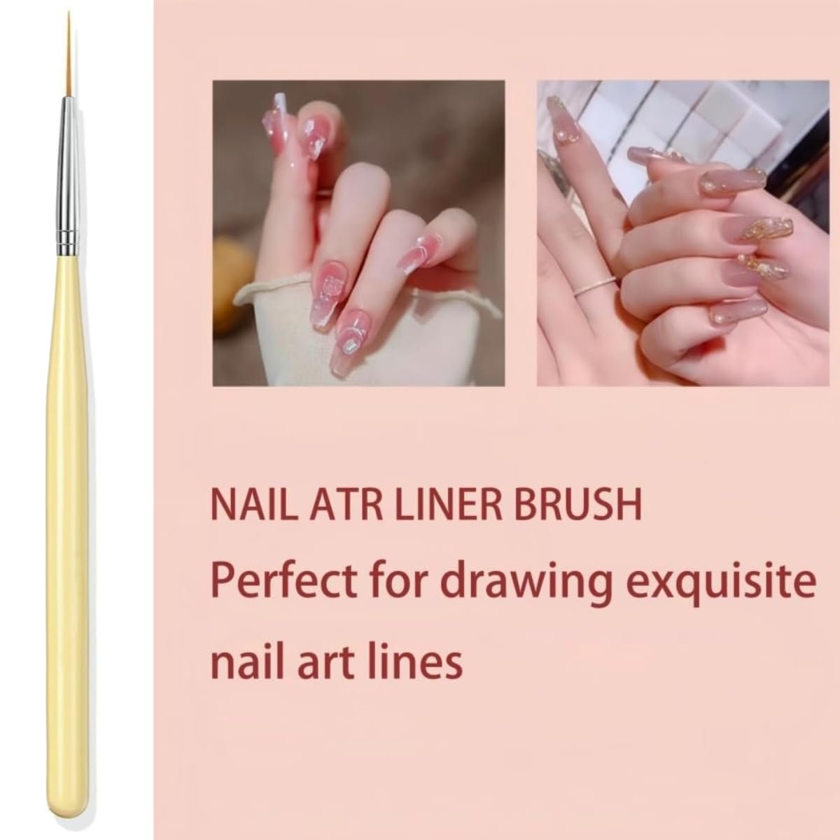 Faiteary 6-Piece Nail Art Brushes Set - Professional Nail Design Painting Brushes with Liner, Extension Gel Brush, Builder Gel Brush & Dotting Tool for DIY Nail Art - görsel 5