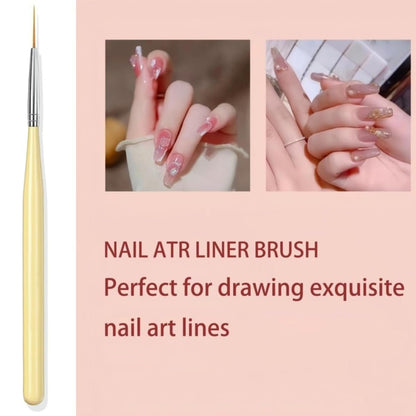 Faiteary 6-Piece Nail Art Brushes Set - Professional Nail Design Painting Brushes with Liner, Extension Gel Brush, Builder Gel Brush & Dotting Tool for DIY Nail Art