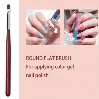 Faiteary 6-Piece Nail Art Brushes Set - Professional Nail Design Painting Brushes with Liner, Extension Gel Brush, Builder Gel Brush & Dotting Tool for DIY Nail Art