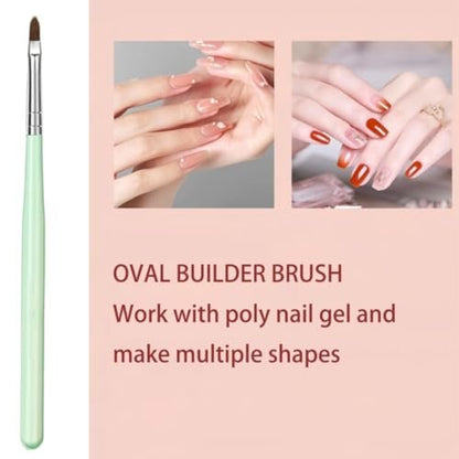 Faiteary 6-Piece Nail Art Brushes Set - Professional Nail Design Painting Brushes with Liner, Extension Gel Brush, Builder Gel Brush & Dotting Tool for DIY Nail Art
