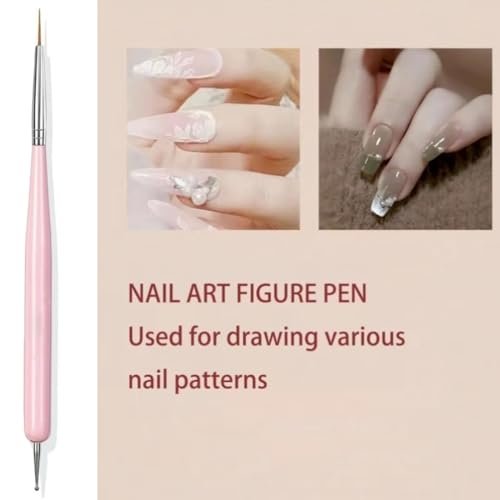 Faiteary 6-Piece Nail Art Brushes Set - Professional Nail Design Painting Brushes with Liner, Extension Gel Brush, Builder Gel Brush & Dotting Tool for DIY Nail Art - görsel 8