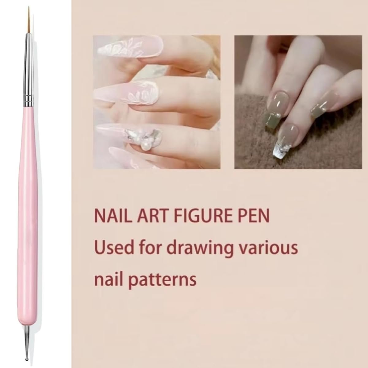 Faiteary 6-Piece Nail Art Brushes Set - Professional Nail Design Painting Brushes with Liner, Extension Gel Brush, Builder Gel Brush & Dotting Tool for DIY Nail Art - görsel 7