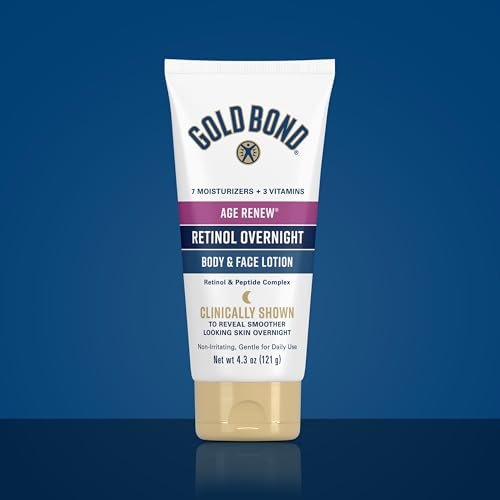 Gold Bond Age Renew Day & Night Duo Lotion Set for Body & Face – Crepe Corrector & Retinol Overnight Lotion, Visibly Firms & Smooths Skin, 8.6 oz Each (Pack of 2) Avelisse