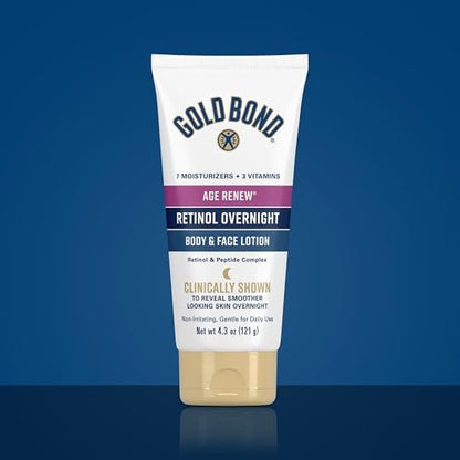 Gold Bond Age Renew Day & Night Duo Lotion Set for Body & Face – Crepe Corrector & Retinol Overnight Lotion, Visibly Firms & Smooths Skin, 8.6 oz Each (Pack of 2) Avelisse