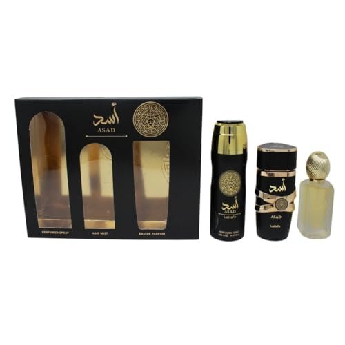 Lattafa Asad Eau de Parfum 3.4 oz + Hair Mist 1.7 oz + Body Spray 6.7 oz - Luxury Fragrance Set - görsel 2