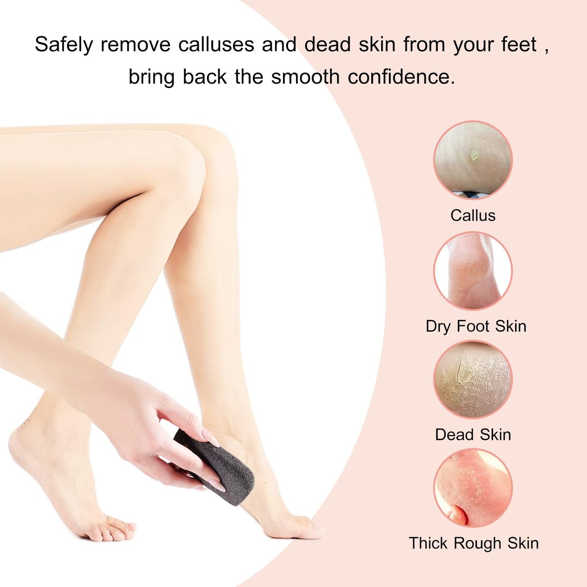 SAMEBUTECO Natural Volcanic Pumice Stone for Feet - 3 Shapes Deep Clean Foot Scrubber, Dead Skin Remover, Black (Pack of 3) - görsel 9