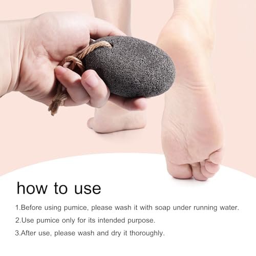 SAMEBUTECO Natural Volcanic Pumice Stone for Feet - 3 Shapes Deep Clean Foot Scrubber, Dead Skin Remover, Black (Pack of 3) - görsel 8