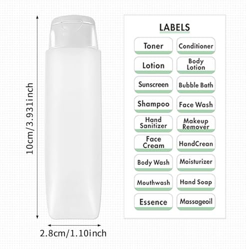 Guokoo 6 Pcs 1 oz Travel Size Toiletries Refillable Travel Bottles, Squeeze Travel Toiletry Bottles with Labels for Toiletry Makeup Travel Containers - görsel 14