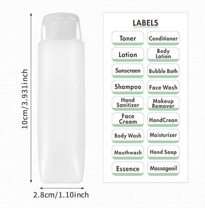 Guokoo 6 Pcs 1 oz Travel Size Toiletries Refillable Travel Bottles, Squeeze Travel Toiletry Bottles with Labels for Toiletry Makeup Travel Containers
