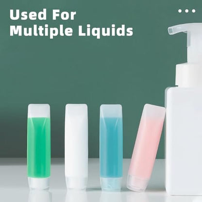 Guokoo 6 Pcs 1 oz Travel Size Toiletries Refillable Travel Bottles, Squeeze Travel Toiletry Bottles with Labels for Toiletry Makeup Travel Containers