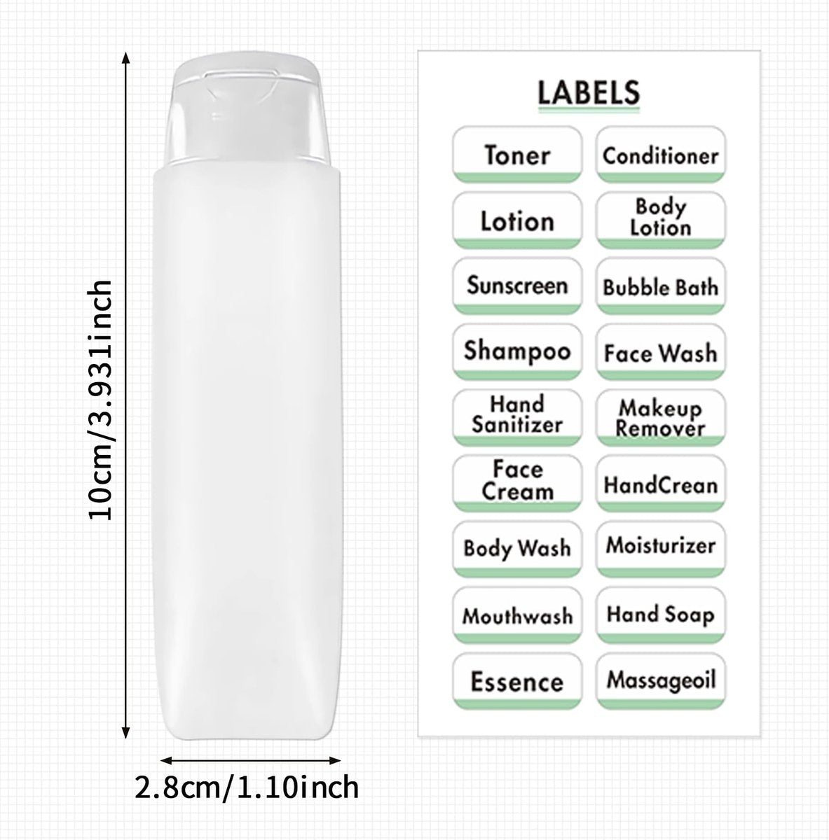 Guokoo 6 Pcs 1 oz Travel Size Toiletries Refillable Travel Bottles, Squeeze Travel Toiletry Bottles with Labels for Toiletry Makeup Travel Containers - görsel 13