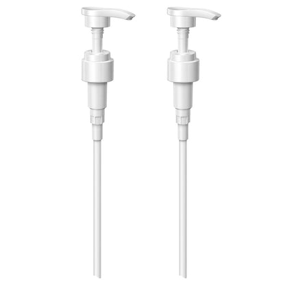 2-Pack Leak Proof Pump Dispenser for Shampoo & Conditioner - Extended Trimmable Tube, Fits 1-Inch Mouth Bottles Up to 33.8 oz - White by luuckeeys