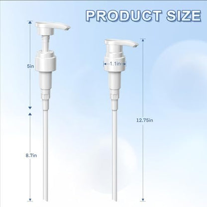 2-Pack Leak Proof Pump Dispenser for Shampoo & Conditioner - Extended Trimmable Tube, Fits 1-Inch Mouth Bottles Up to 33.8 oz - White by luuckeeys