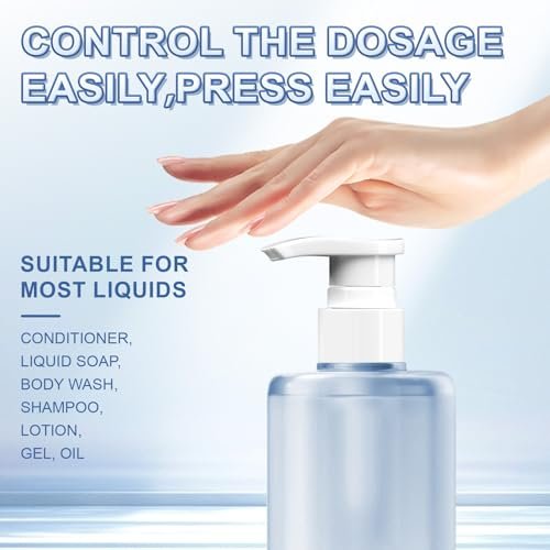 2-Pack Leak Proof Pump Dispenser for Shampoo & Conditioner - Extended Trimmable Tube, Fits 1-Inch Mouth Bottles Up to 33.8 oz - White by luuckeeys - görsel 12