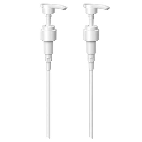 2-Pack Leak Proof Pump Dispenser for Shampoo & Conditioner - Extended Trimmable Tube, Fits 1-Inch Mouth Bottles Up to 33.8 oz - White by luuckeeys - görsel 2