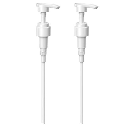 2-Pack Leak Proof Pump Dispenser for Shampoo & Conditioner - Extended Trimmable Tube, Fits 1-Inch Mouth Bottles Up to 33.8 oz - White by luuckeeys
